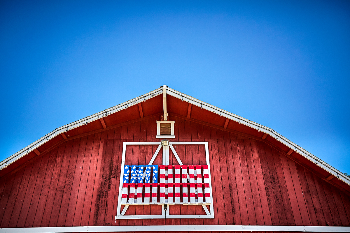American Flag on Barn